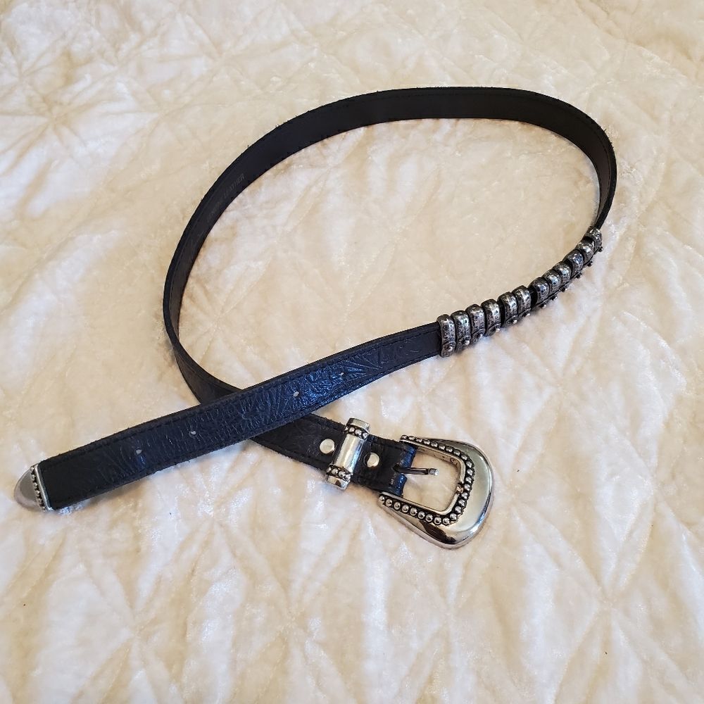 Nan Lewis  Genuine Leather Western Belt  Size M/L Black
